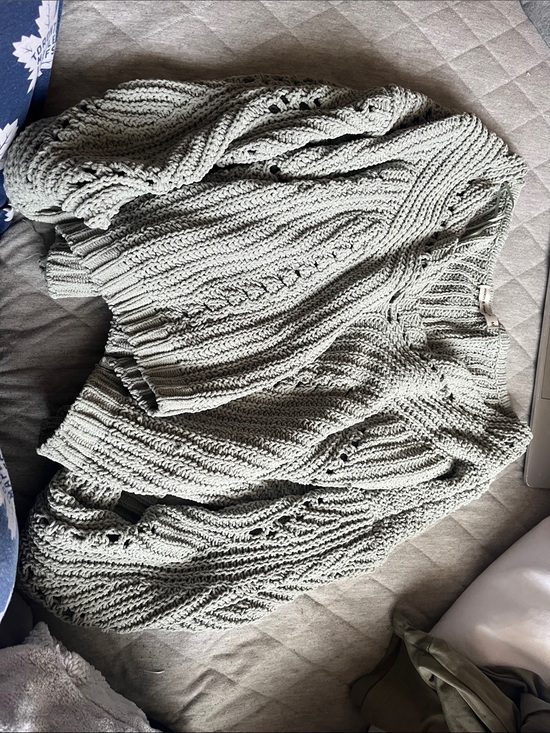 moon & madison Sweaters - moon & madison Sage Green Off-the-Shoulder Cable Knit Sweater